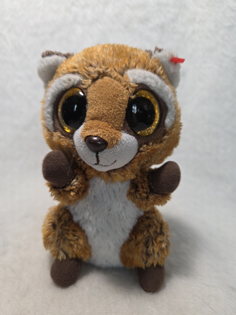 RUSTY Ty Beanie Boos Raccoon NO TAIL Brown Stuffed Toy NO HANGTAG
